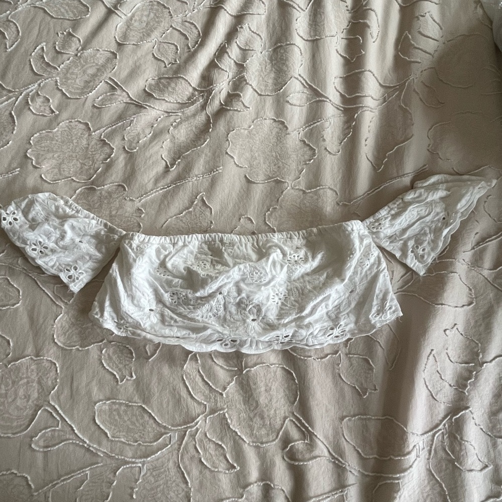 White Lace Off-Shoulder Women's Top
